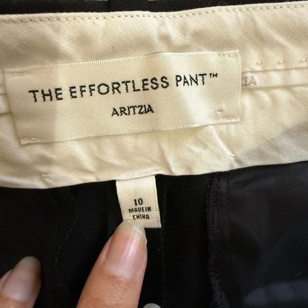 Aritzia Effortless Pant Black Pleated Trouser 10 Luxury Minimal Sophisticated